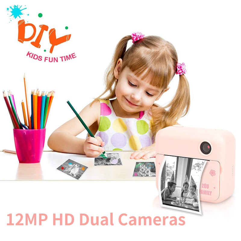 Children Instant Camera Print Camera 1080P Video Photo Digital Camera With Print Paper For Child Birthday Christmas Gift