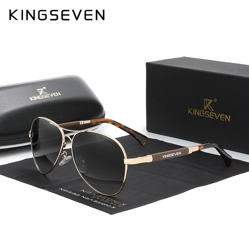 KINGSEVEN 2021 New Trend Quality Titanium Alloy Men&#39;s Sunglasses Polarized Sun glasses Women Pilot Mirror Eyewear Oculos de sol