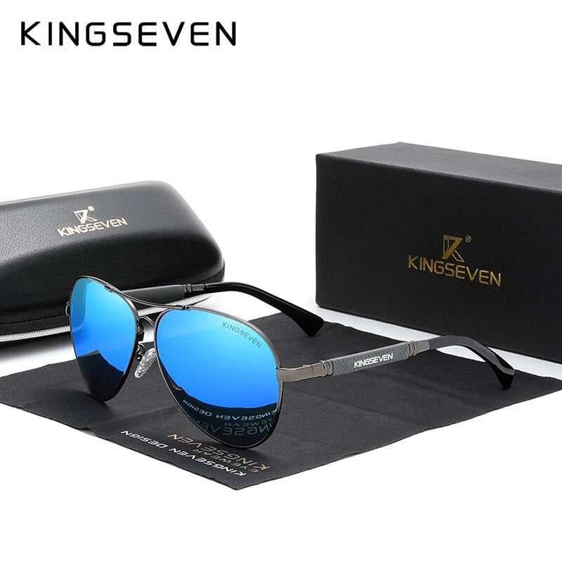 KINGSEVEN 2021 New Trend Quality Titanium Alloy Men&#39;s Sunglasses Polarized Sun glasses Women Pilot Mirror Eyewear Oculos de sol