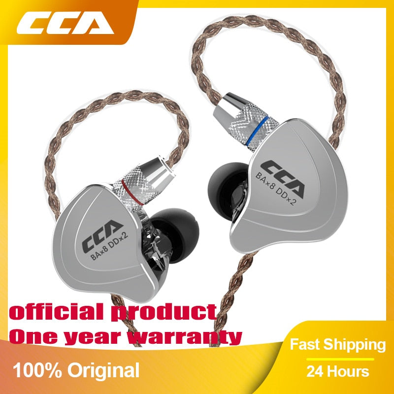 CCA C10 سماعات 4BA + 1DD تقنية هجينة HiFi داخل الأذن موسيقى DJ Gamer سماعة أذن تستخدم عند ممارسة الرياضة سماعة رأس بخاصية إلغاء الضوضاء النشطة