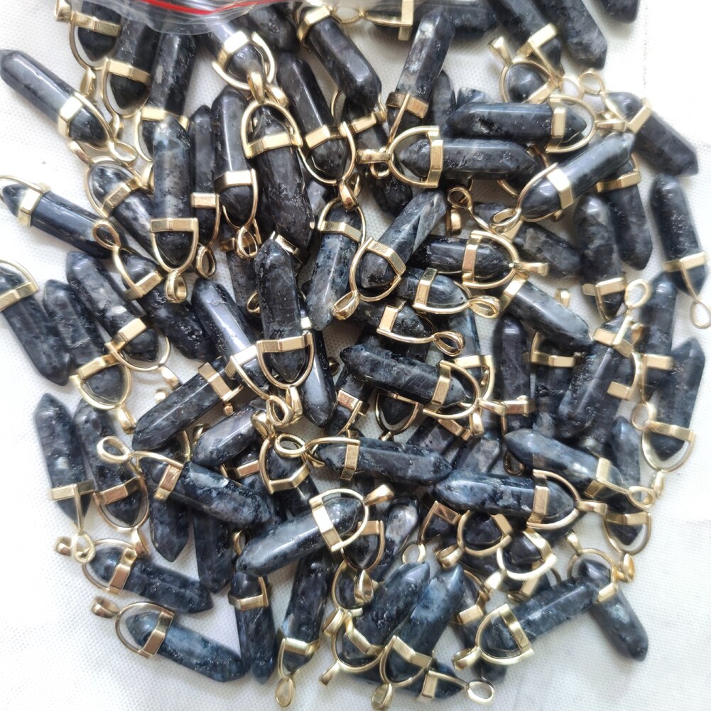 50pcs/lot Gold Zinc Alloy Amethysts Pendants For Jewelry Making Natural Stone Necklace Pendant Druzy Reiki Pendulum Amulet