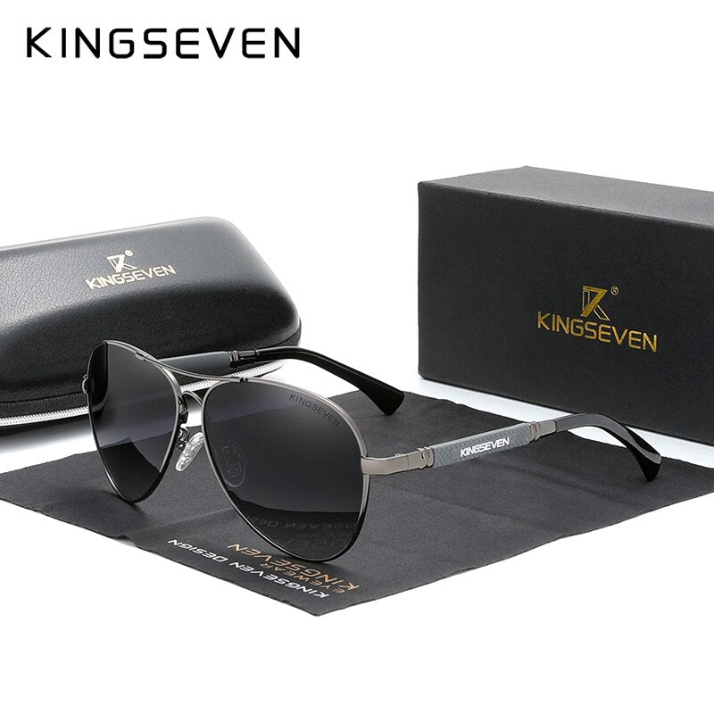 KINGSEVEN 2021 New Trend Quality Titanium Alloy Men&#39;s Sunglasses Polarized Sun glasses Women Pilot Mirror Eyewear Oculos de sol