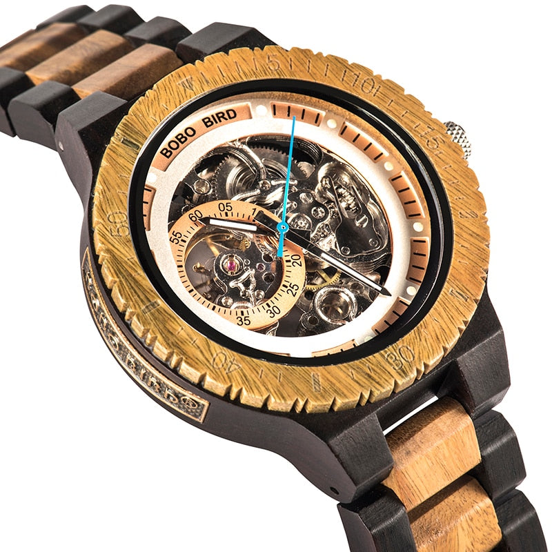 Personalized Watch Men BOBO BIRD Wood Automatic Watches Relogio Masculino Custom Anniversary Gifts for Him Free Engraving