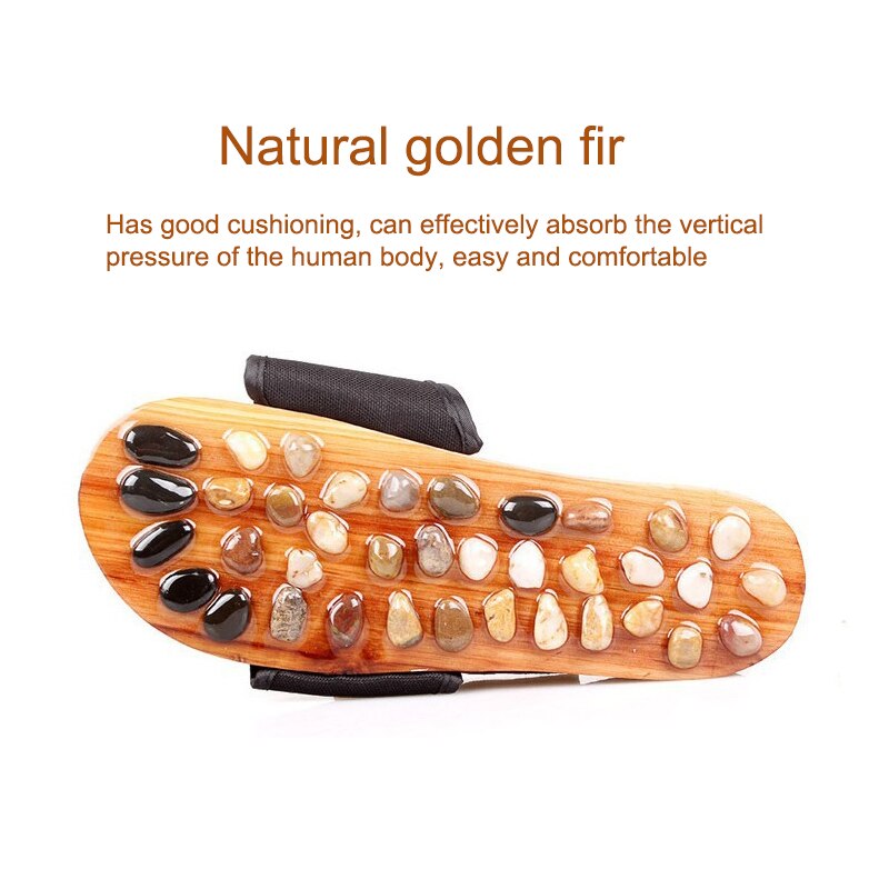 Natural Pebble Stone Foot Massager Slippers Reflexology Care Blood Activating Foot Acupuncture Point Massage Shoes For Men Women
