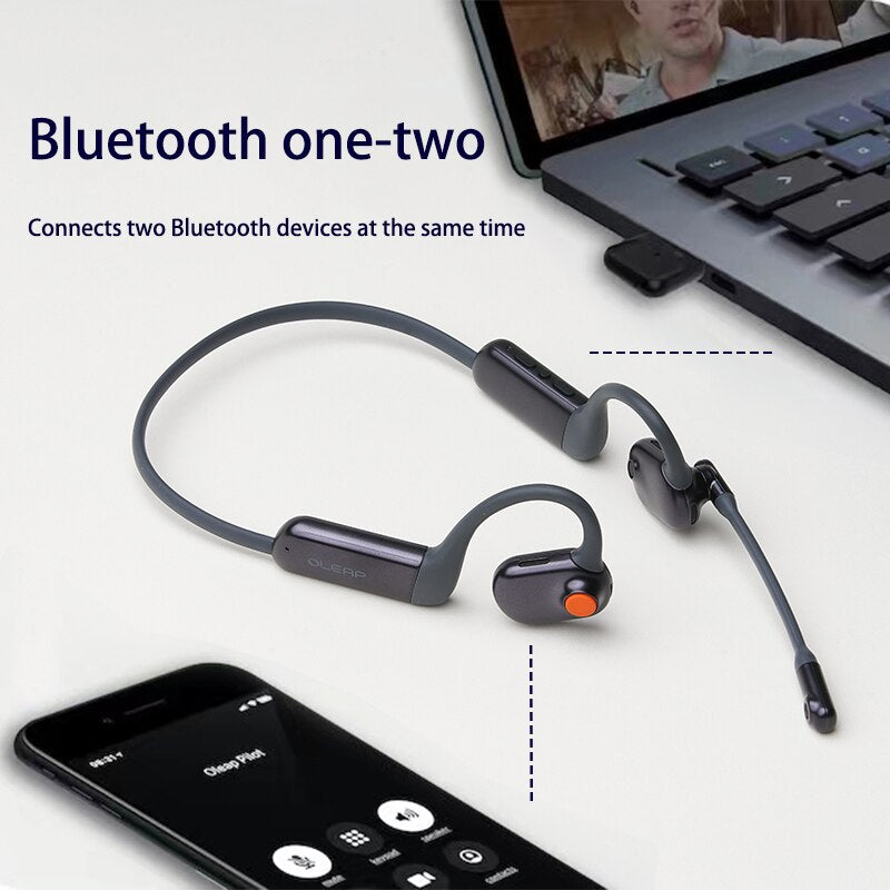 Oleap Pilot Sound P200b Open Bluetooth Headset not in the Ear Business Commuting Running Sports Ear Hanging Wireless Headset ENC