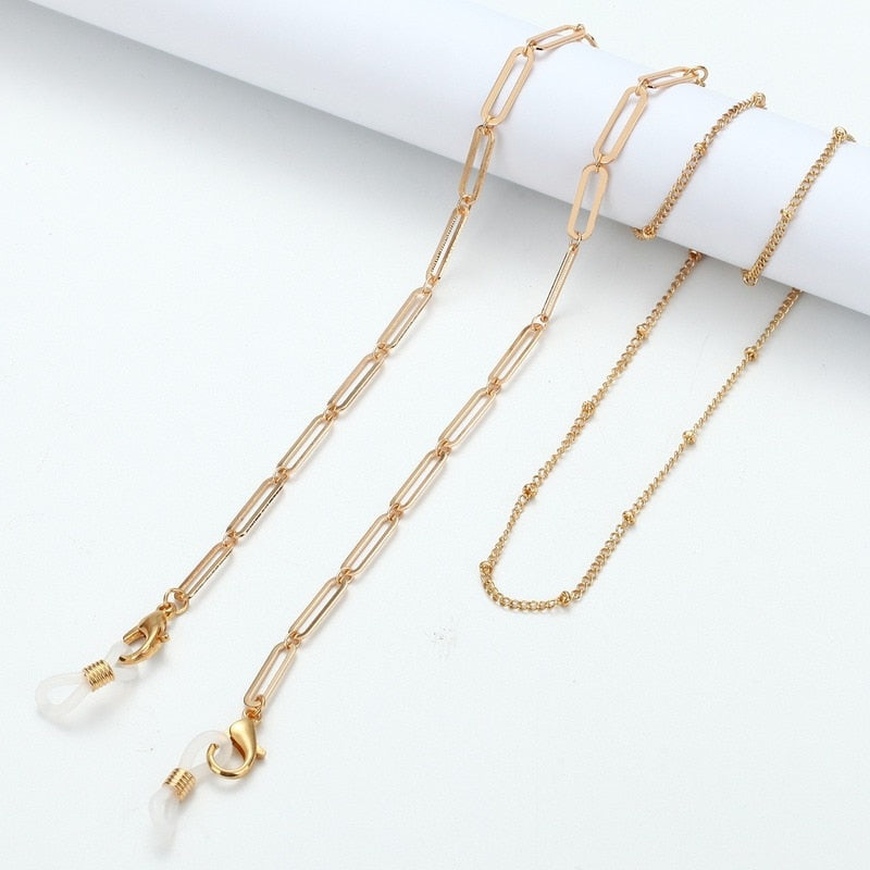 2023 Fashion Pearl Zircon Glasses Chain Neck New Jewelry for Women Rose Charm Sunglasses Mask Holder Lanyard Glasses Accessories