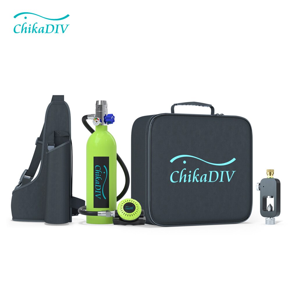 Chikadiv C400 1L معدات الغوص/زجاجة/اسطوانة خزان الهواء 15-20 دقيقة تحت الماء خزان الأوكسجين الصغير معدات الغوص