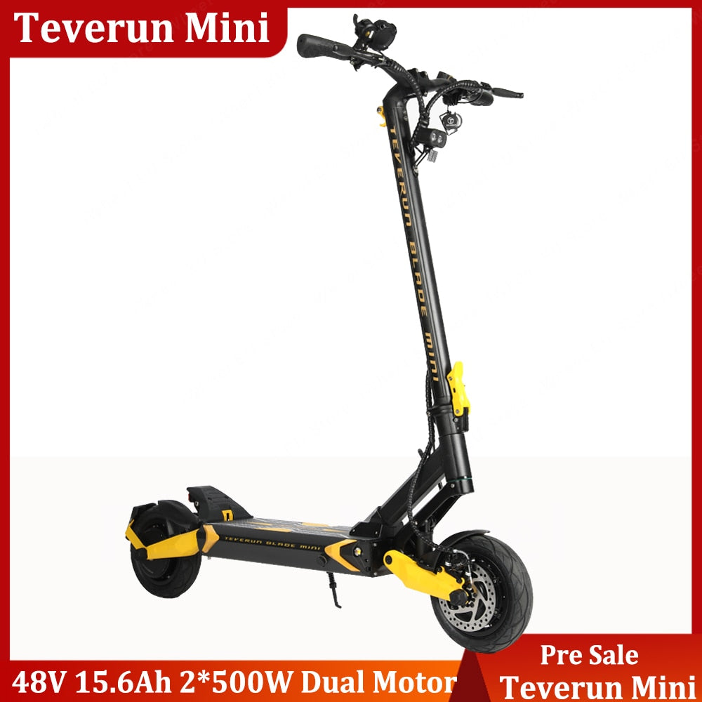 متوفر بليد Teverun Mini Pro 48 فولت 15.6Ah محرك مزدوج 500 وات * 2 محرك صغير عرض 9 بوصة شفرة ميني برو سكوتر كهربائي