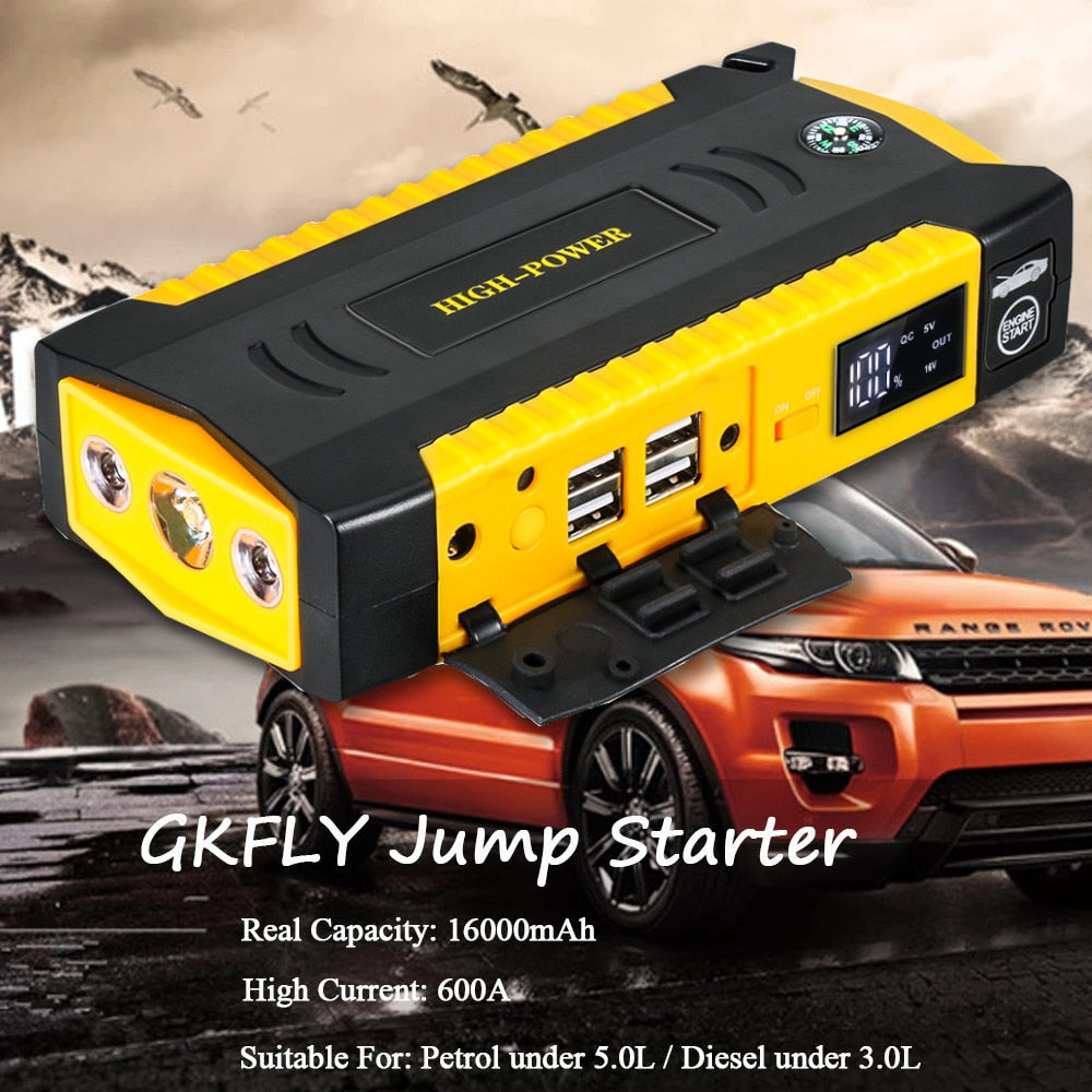 GKFLY Car Jump Starter Power Bank Portable Car Battery Booster Charger 12V Starting Device Petrol Diesel Car Starter Buster