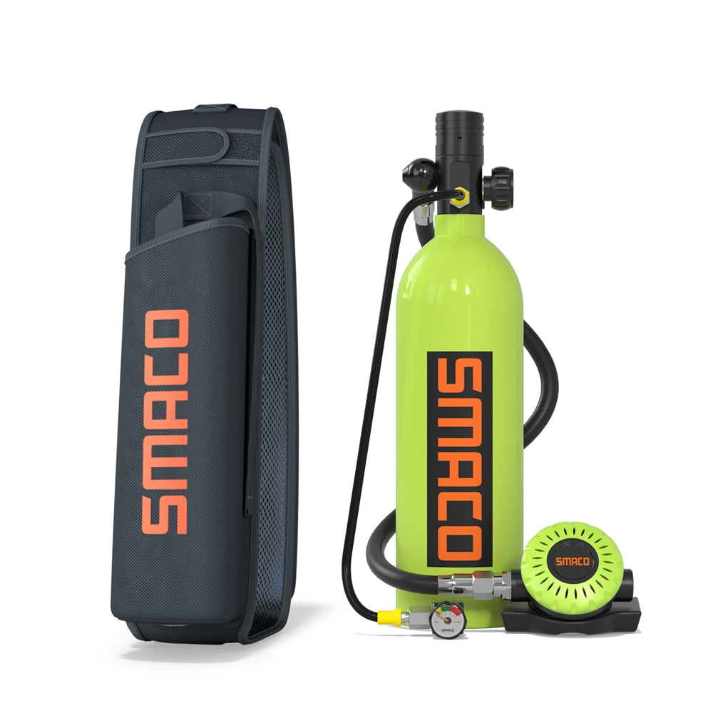 SMACO S400Pro خزان للغوص صغير تحت الماء/مجموعة معدات أسطوانة أكسجين صغيرة تنفس خزان الهواء مضخة يدوية 1L أسطوانة أكسجين للغوص