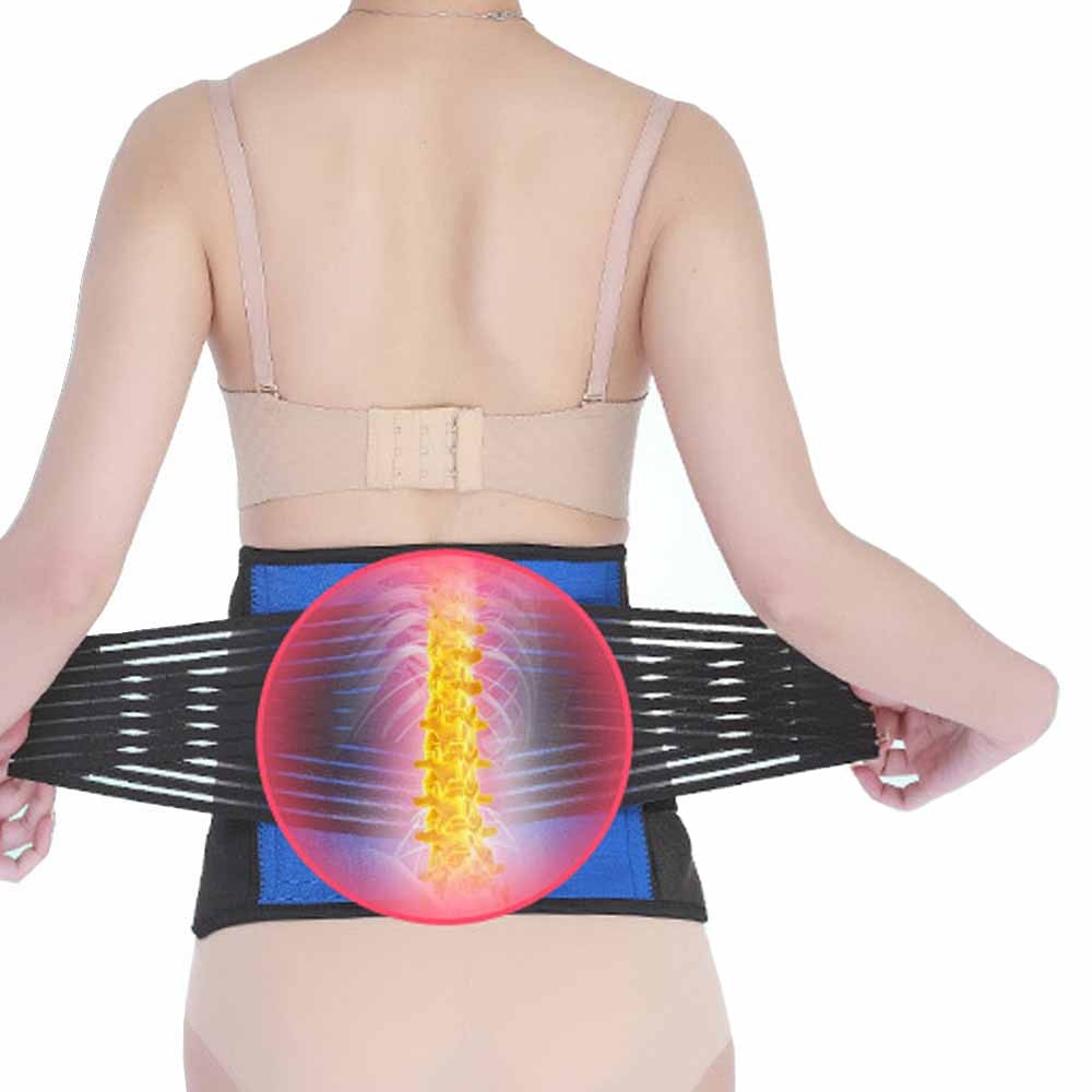 Tcare Lumbar Back Brace Support Belt - Lower Back Pain Relief Massage Band for Herniated Disc Sciatica and Scoliosis for Unisex