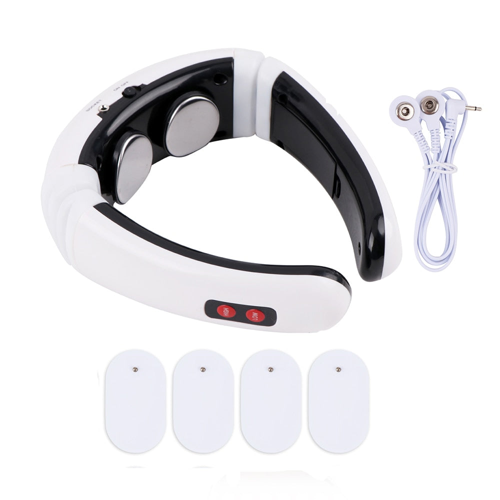 Electric Neck Massager &amp; Pulse Back 6 Modes Power Control TENS Heating Cervical Pain Relief Tool Health Care Relaxation Machine
