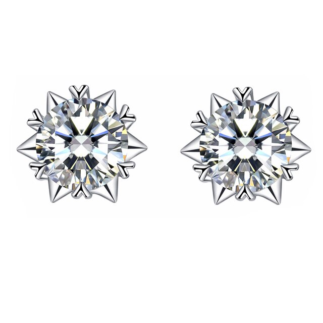 With Credentials Allergy Free Real Tibetan Silver Earrings with High Quality Clear Zircon Stud Earrings Women Gift Fine Jewelry