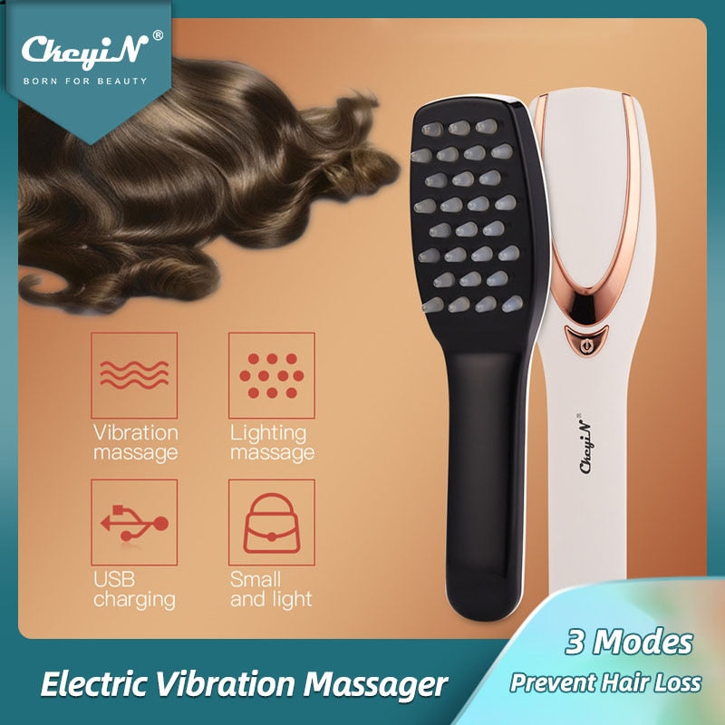 Phototherapy Head Massager Prevent Hair Loss Comb Electric Vibration Scalp Massager USB Hair Brush Promote Blood Circulation 31