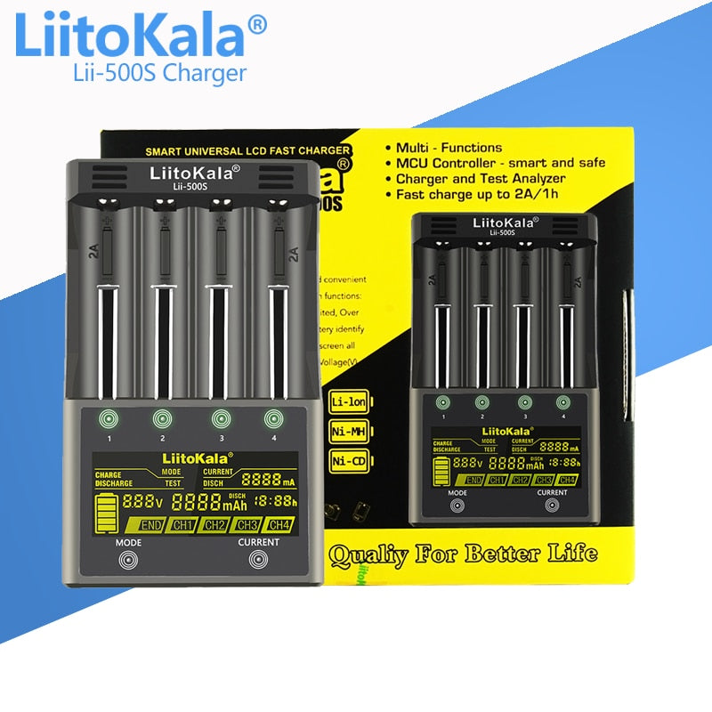 LiitoKala Lii-PD2 Lii-PD4 Lii-S8 Lii-500 Lii-600 Lii-PL2 battery Charger for 18650 26650 21700 AA AAA 3.7V lithium NiMH battery