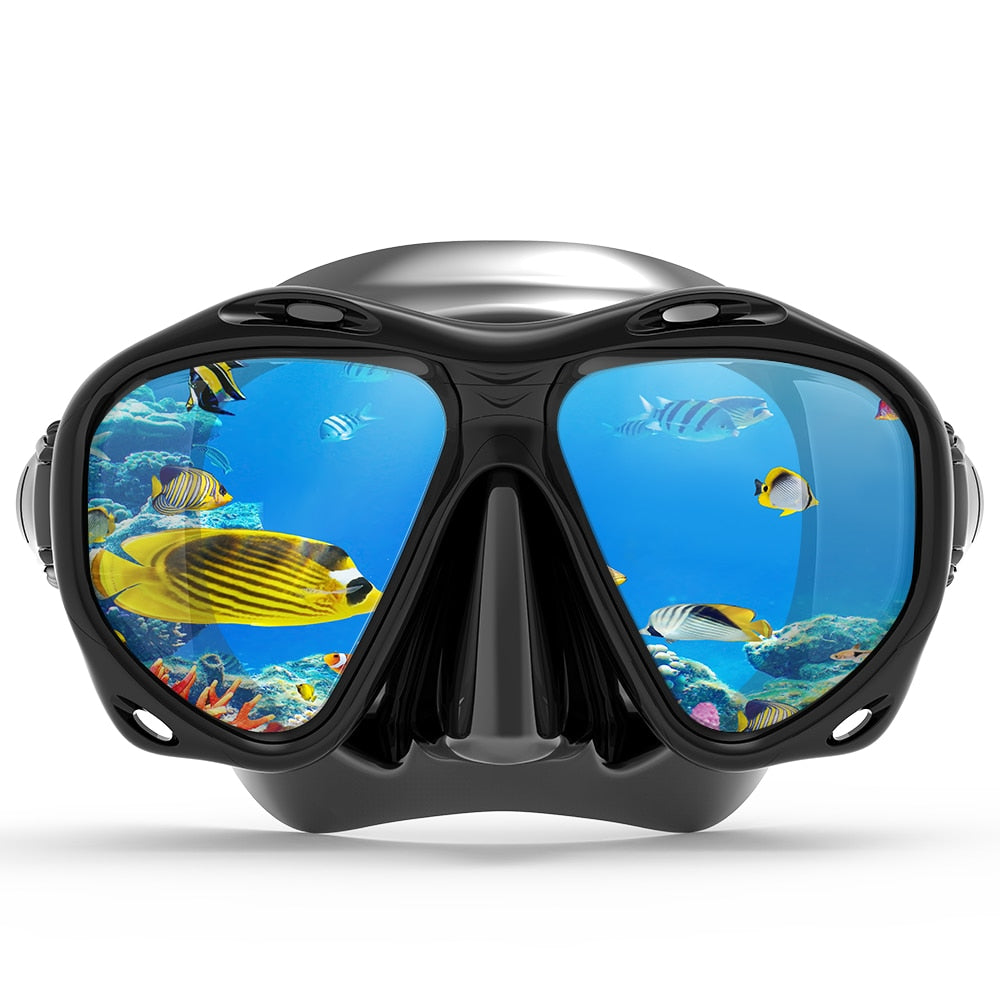 Copozz Brand Professional Underwater Hunting Diving Mask Scuba Free Diving Snorkeling Mask Flexible Silicone Large Frame Glasses