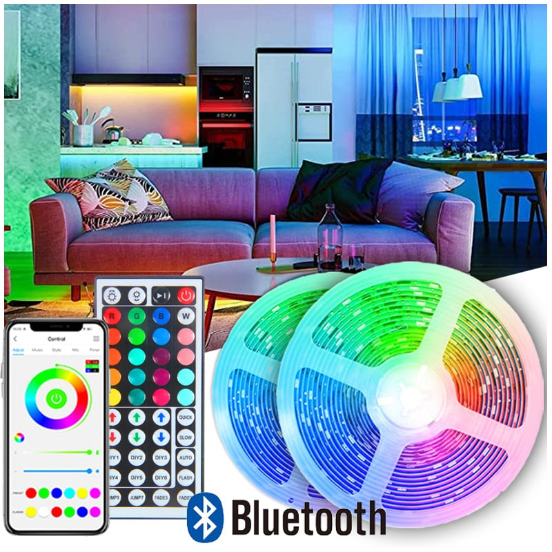 LED قطاع أضواء LED 1-5 متر 10 متر 15 متر 20 متر 30 متر أضواء النيون وسيس Led اللون RGB إضاءة خلفية للتلفاز LED أضواء لغرفة النوم الديكور