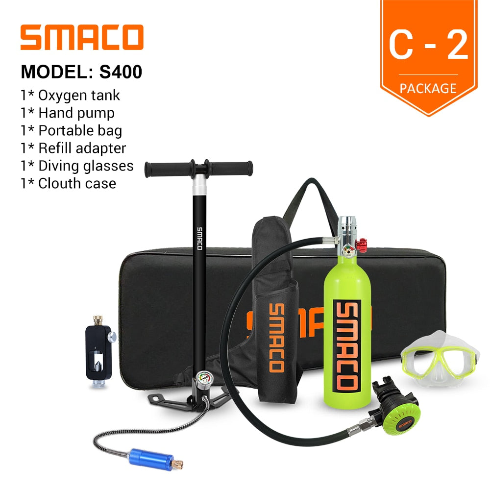 Smaco S400 معدات الغوص/زجاجة/اسطوانة الأكسجين المهنية معدات غطس مجموعة غوص مضخة مياه