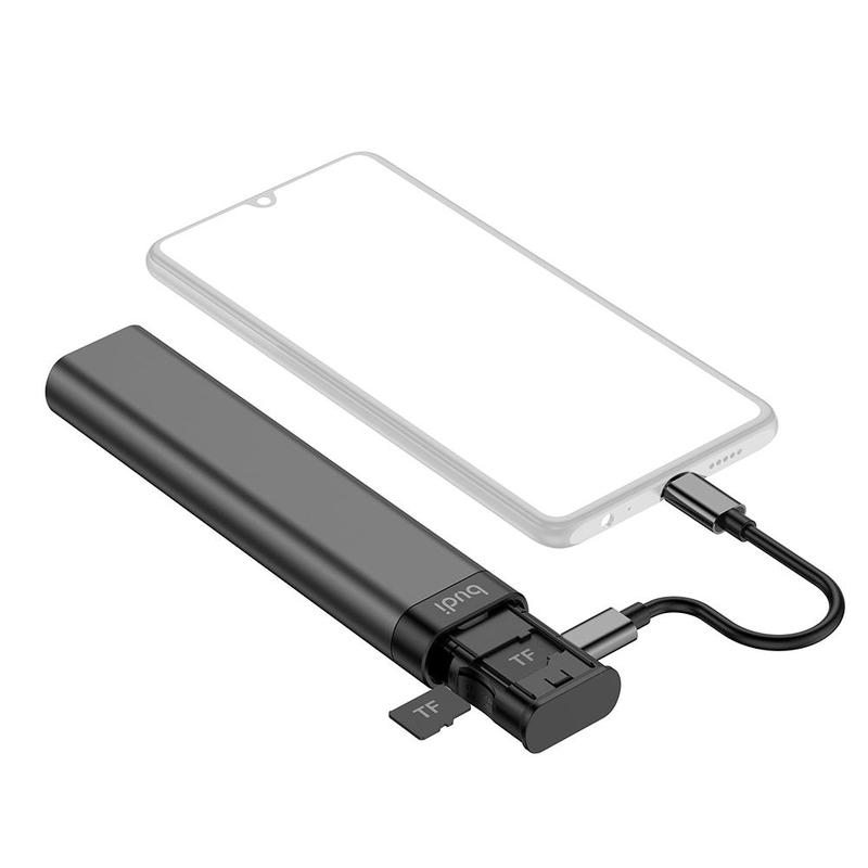 BUDI متعدد الوظائف محول ذكي بطاقة تخزين كابل بيانات USB Box قارئ بطاقات عالمي لهاتف iPhone Samsung Xiaomi حامل الهاتف
