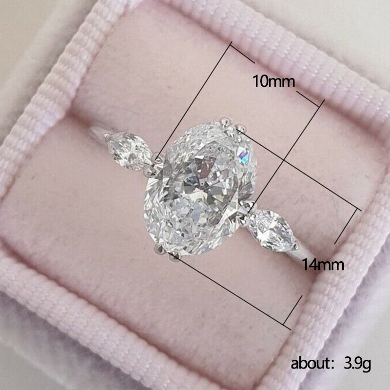 2023 New Arrivals Luxury Oval Pink Silver Color Rings For Women Wedding Engagement Finger Jewelry Unique Personalized Gift R4588