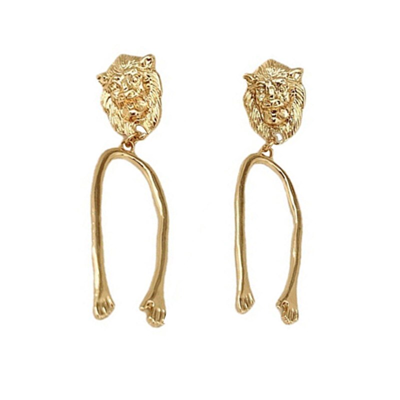 Lion Head Little Hand Earrings For Women Fancy Designer Jewelry Dangle Post Drop Stud Interesting Girl Fashion New Style 2023328