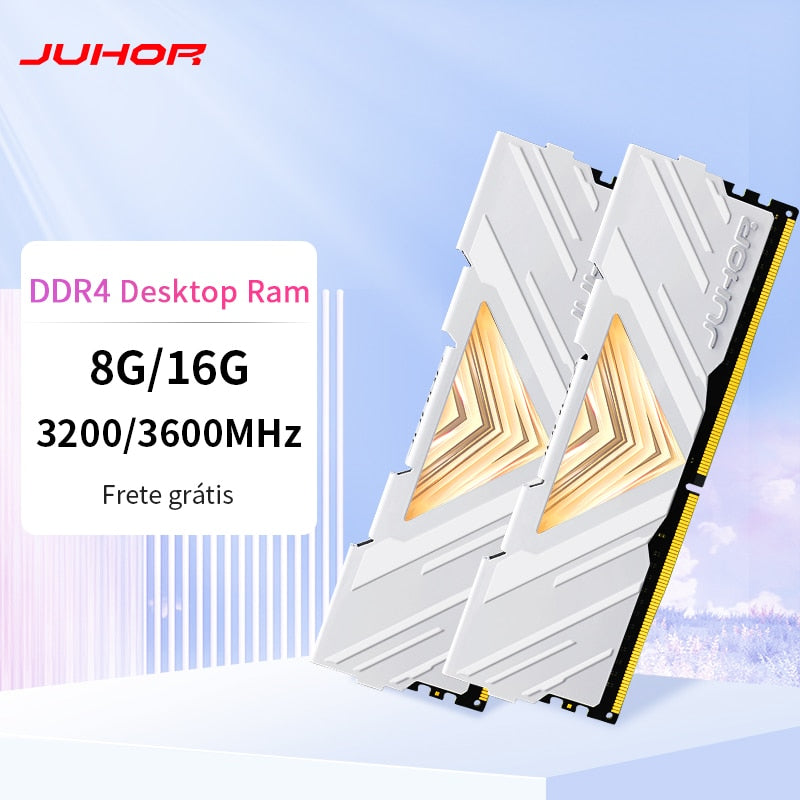 JUHOR Desktop Memoria Rams DDR4 8GB 16GB 32GB 3200MHz 3600MHz Ram  DIMM Gaming Dual Channel Memory Ram