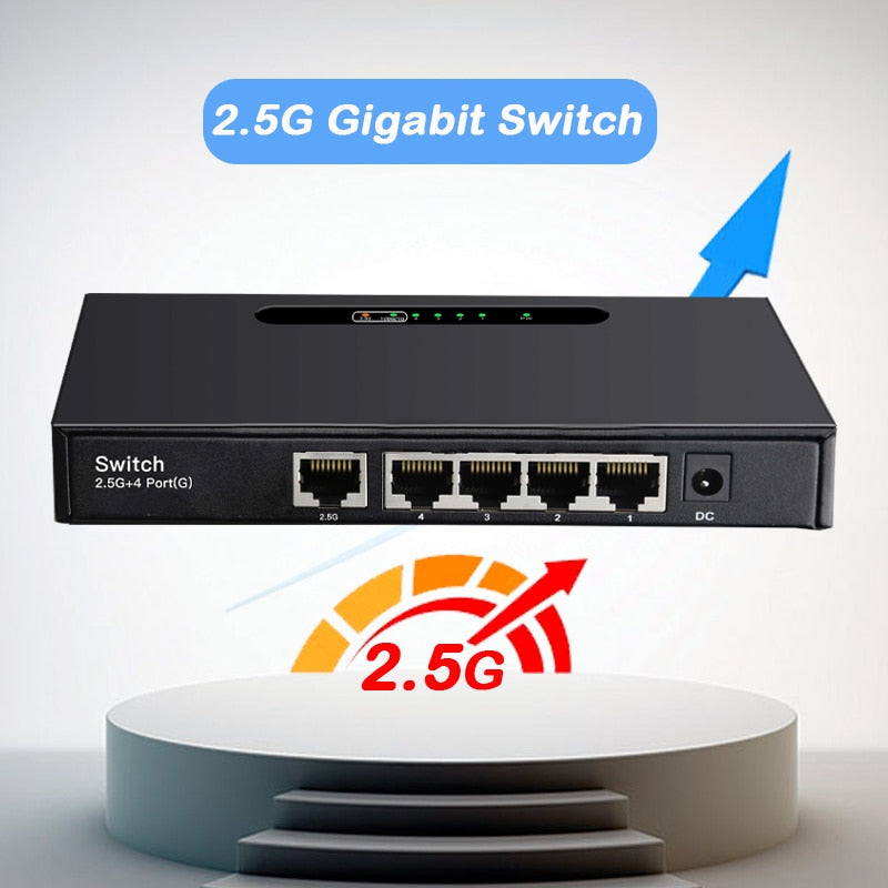2500/1000mbps 2.5G Desktop Gigabit Network Switch Gigabit hub rj45 LAN Switching Ethernet Switch ethernet Splitter 1G 8Pin 5Port