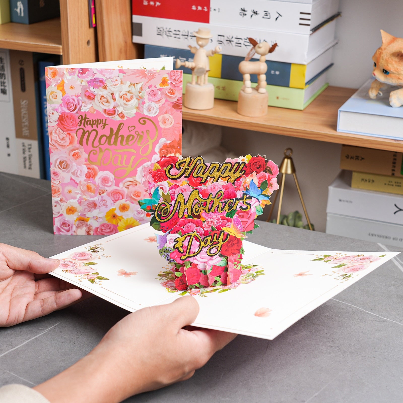 Pop-Up Flower Card Flora 3D Greeting Card for Birthday Mothers Father&#39;s Day Graduation Wedding Anniversary Get Well Sympathy