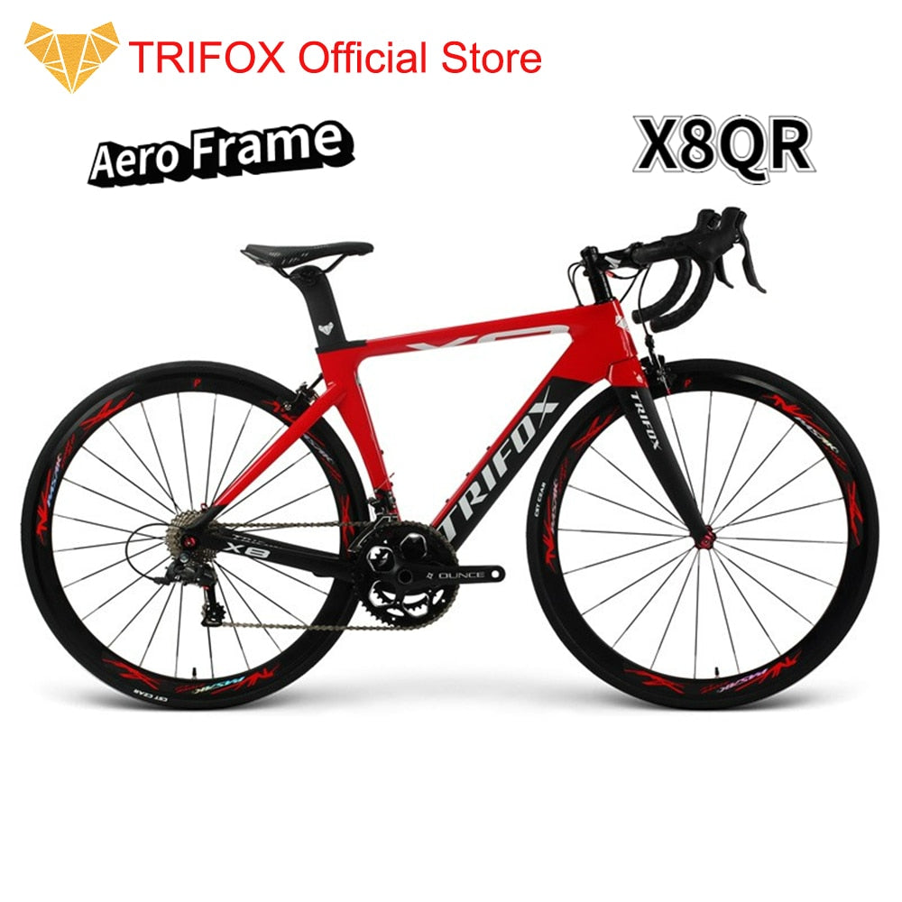 TRIFOX Official Store 700C AERO Full AERO Carbon V Brake Quick Release Fit for DI2 &amp; Mechanical Road Bike Frameset X8QR