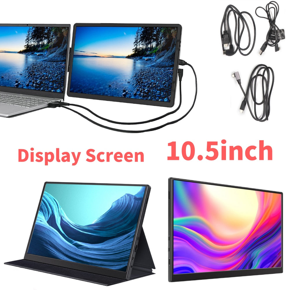 10.5 Inch Portable Monitor Extend Screen FHD 1920X1280P Display Game Screen 220Cd Easy To Use HDMI-Compatible for Mini Laptop