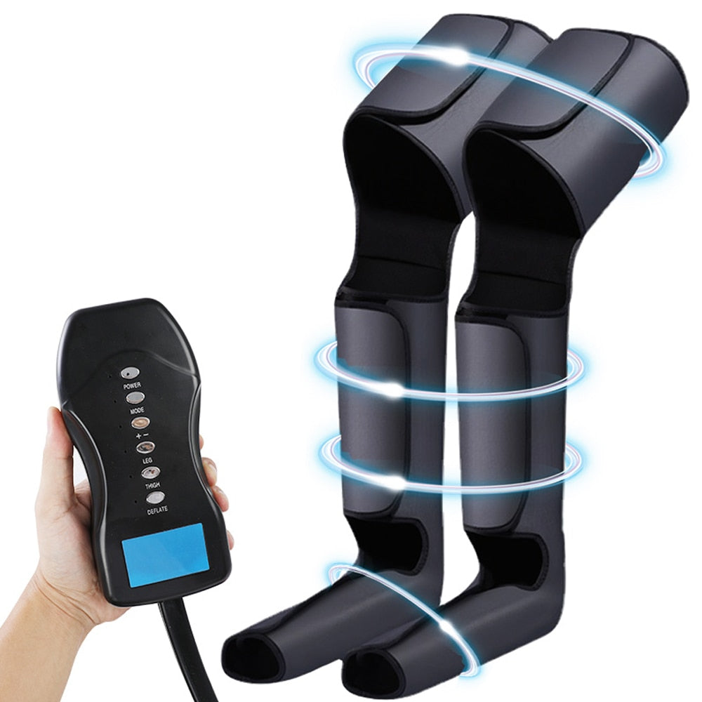 Electric Leg Massager Foot Calf Thigh Leg Compression Massager for Circulation Pain Relief with Controller 3 Modes 6 Intensities