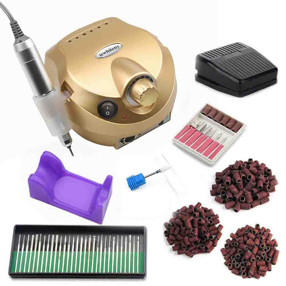 32W 35000RPM Nail Drill Machine Set With Sanding Band Professional Milling Manicure Machine Set Kit With Nail drill Bit Set Kit