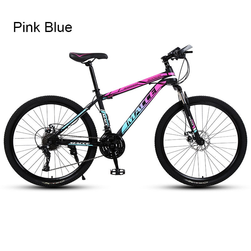 Road Bike Mountain Bike Carbon Steel Bicycle 24 Inch Adult Cross Country Outdoors Non Slip Variable Speed