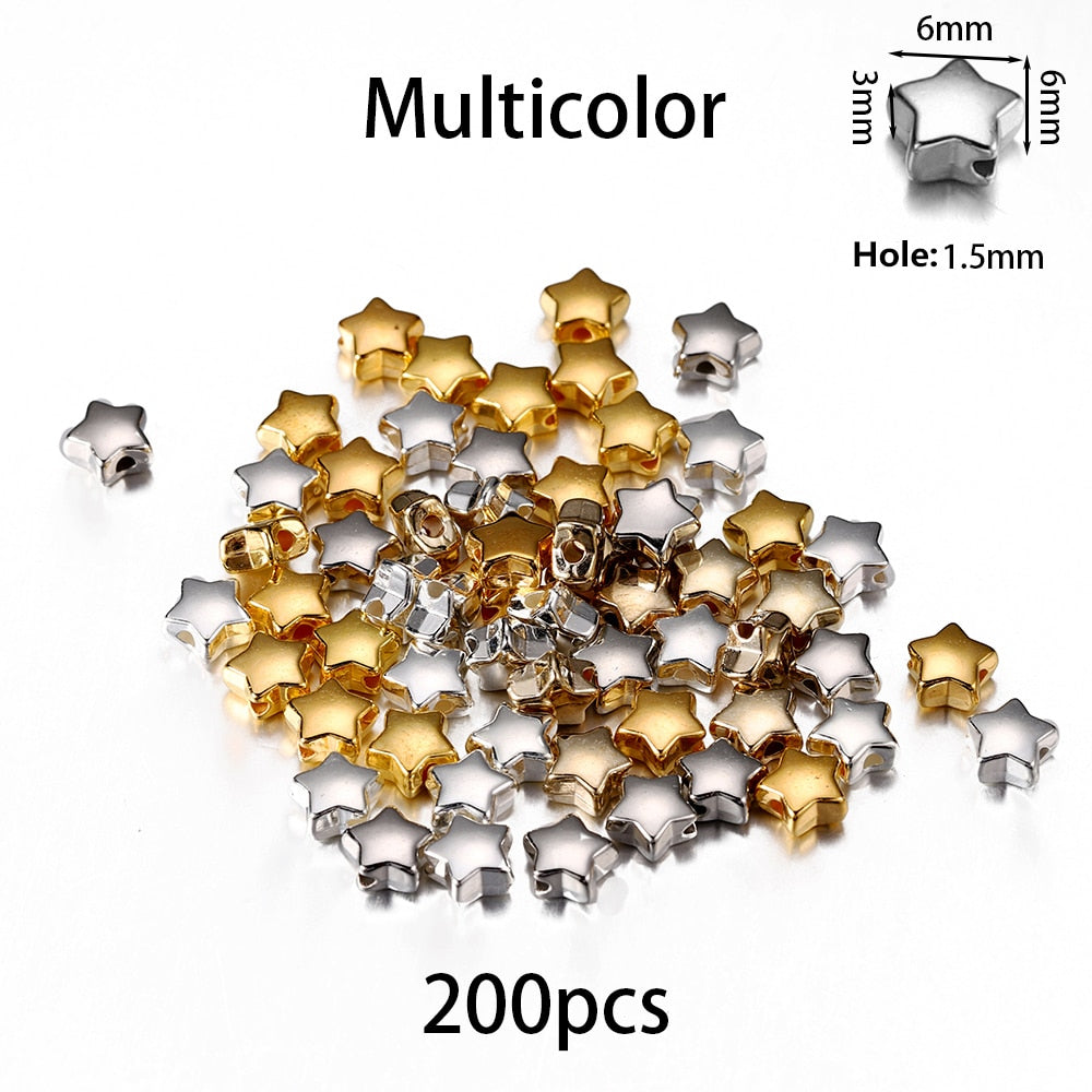 200-400Pcs CCB Multiple Styles Charm Spacer Beads Wheel Bead Flat Round Loose Beads For DIY Jewelry Making Supplies Accessories