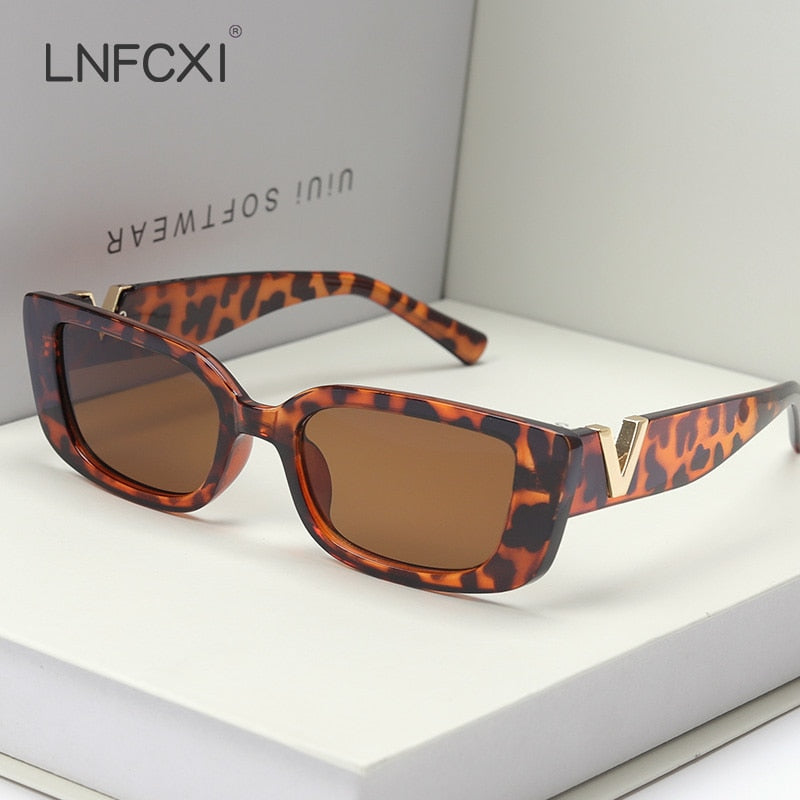 LNFCXI ريترو إطار صغير عين القط النظارات الشمسية للنساء 2021 فاخر الخامس نظارات شمسية الرجال موضة جيلي النظارات الشمسية مع مفصلات معدنية