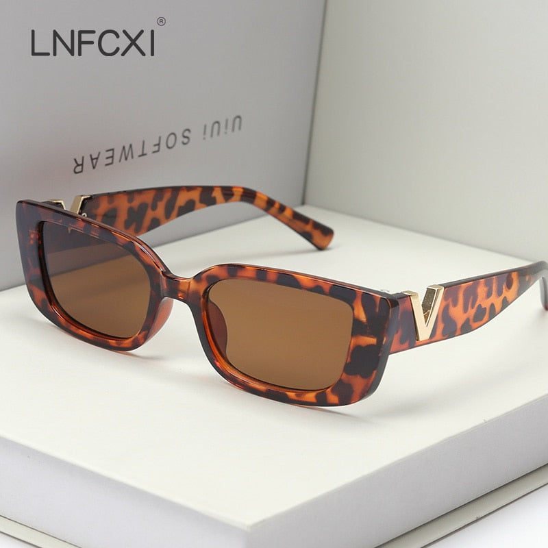 LNFCXI Retro Small Frame Cat Eye Sunglasses for Women 2021 Luxury V  Sun Glasses Men Fashion Jelly Sunglasses with Metal Hinges