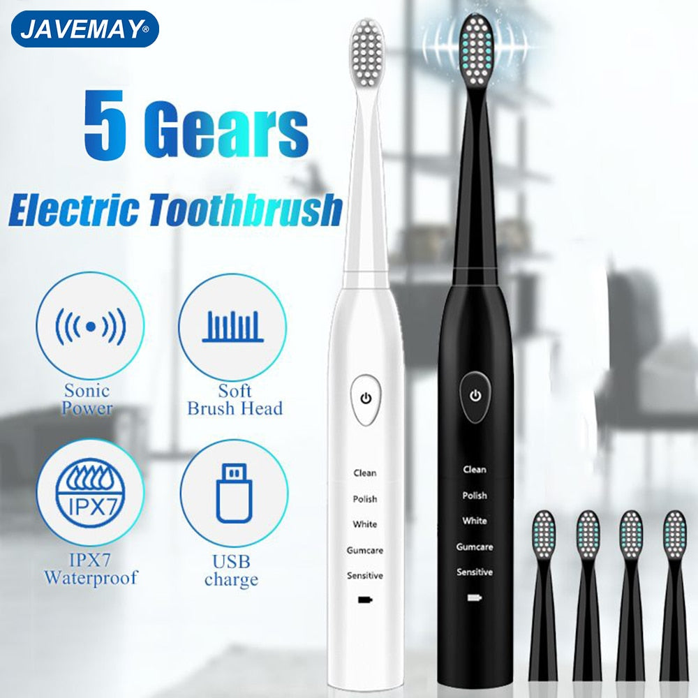 قوية بالموجات فوق الصوتية فرشاة أسنان كهربائية بالموجات الصوتية USB تهمة قابلة للشحن فرشاة أسنان قابل للغسل فرشاة أسنان تبييض الإلكترونية J110