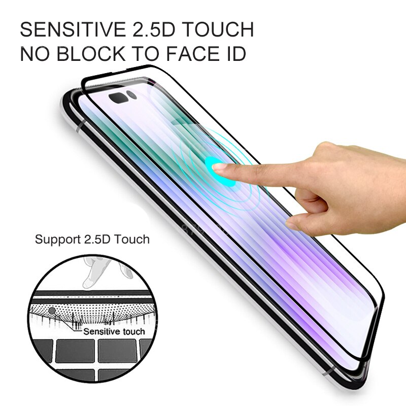 6in1 Tempered Film Case For  Iphone 14 Pro Max Camera Lens Protector Iphone14 Aifon I Phone 14pro 14 Pro Screen Protective Glass