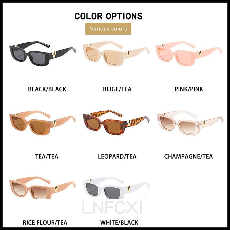 LNFCXI Retro Small Frame Cat Eye Sunglasses for Women 2021 Luxury V  Sun Glasses Men Fashion Jelly Sunglasses with Metal Hinges