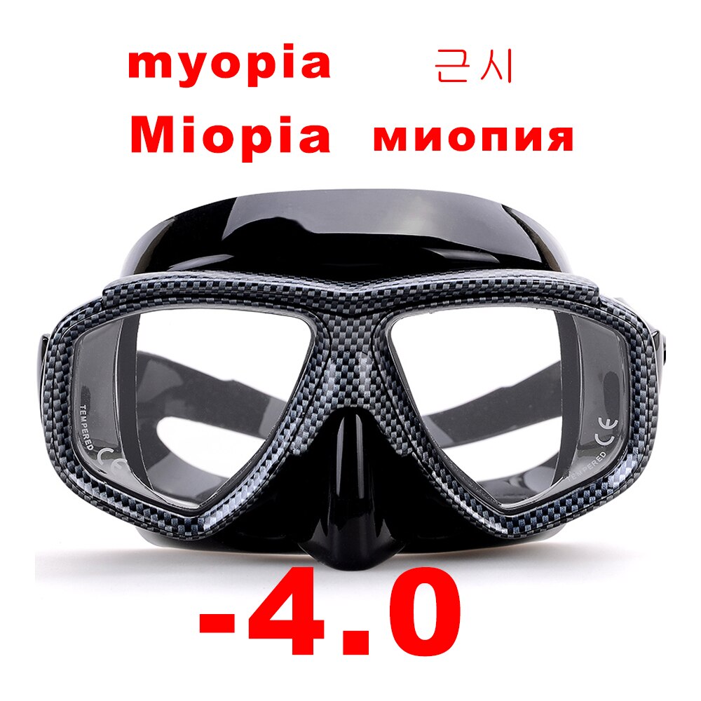 Myopia scuba diving Mask Snakeskin anti fog for spearfishing gear swimming masks googles nearsighted lenses short-sighted