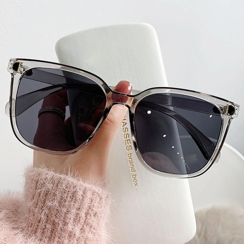 موضة النظارات الشمسية المتضخم امرأة العلامة التجارية مصمم خمر نظارات شمسية مربعة الإناث إطار كبير التدرج ظلال Oculos دي سول