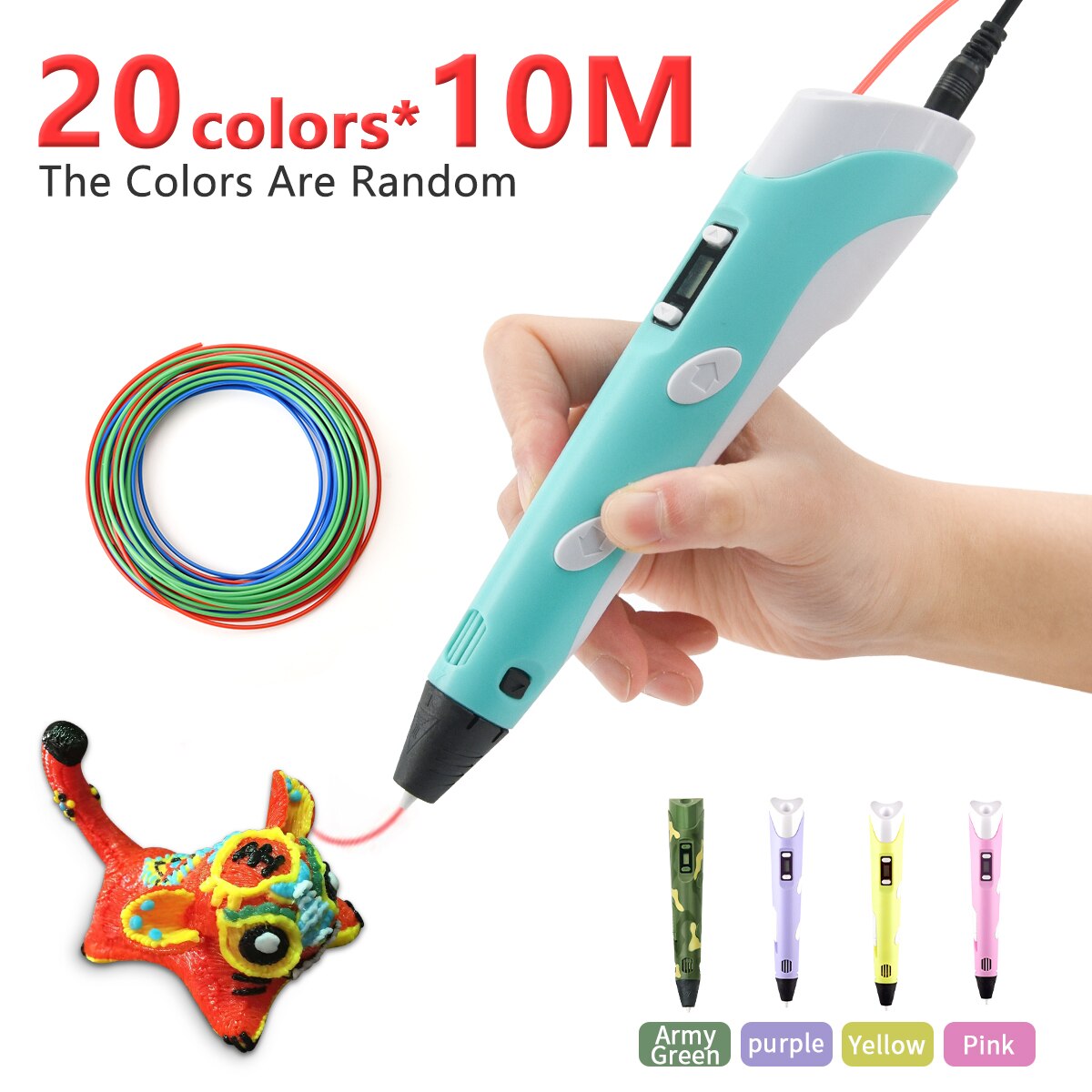 DIY 3D Printing Pen 5V 3D Pen Pencil 3D Drawing Pen Stift PLA Filament For Kid Child Education Hobbies Toys Birthday Gifts