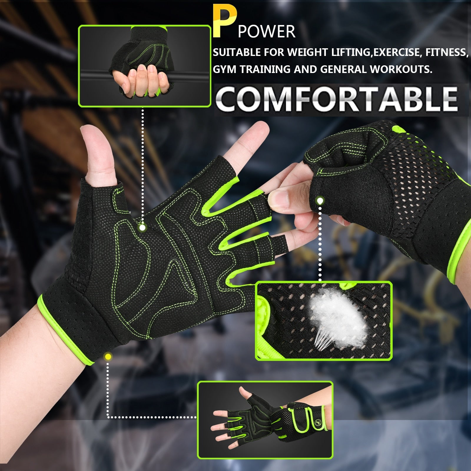 Gym Workout Gloves for Men Women,Weight Lifting Gloves Excellent Grip,Lightweight Fitness Training Gloves for Pull Ups,Rowing