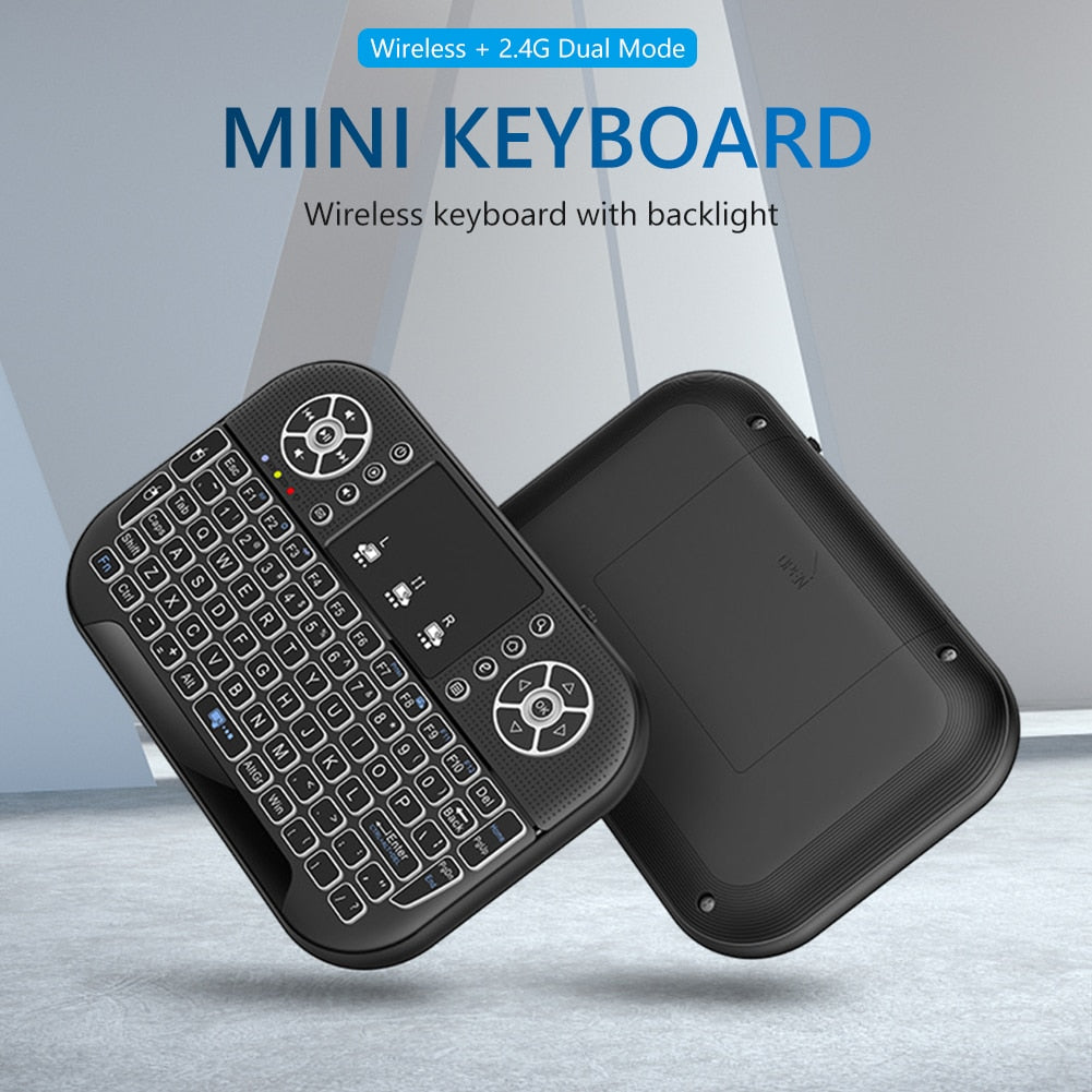 A8 Rechargeable Ergonomic 2.4G Air Mouse Touchpad Backlit Wireless Keyboard with USB Receiver for Smart TV Box Accessories