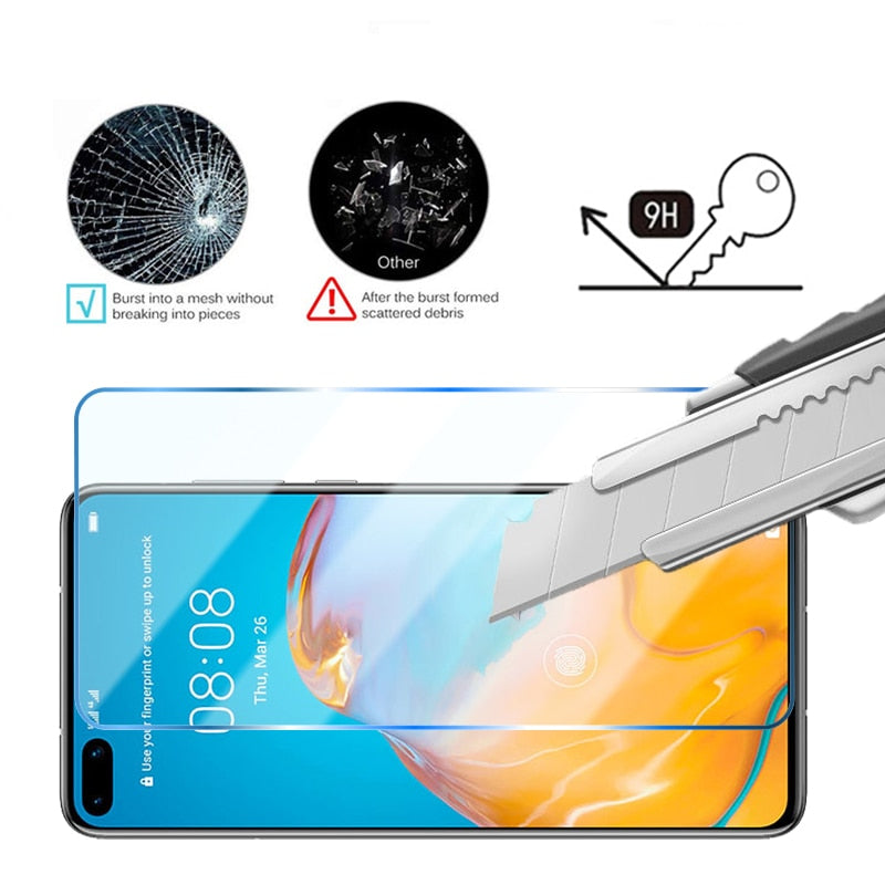 4PCS Tempered Glass for Huawei P Smart s z 2021 2020 Screen Protector for Huawei P30 Lite P50 P40 Pro P20 Lite 5G phone Glass