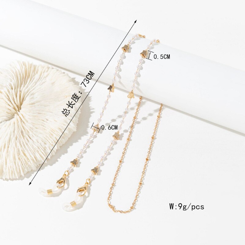 2023 Fashion Pearl Zircon Glasses Chain Neck New Jewelry for Women Rose Charm Sunglasses Mask Holder Lanyard Glasses Accessories