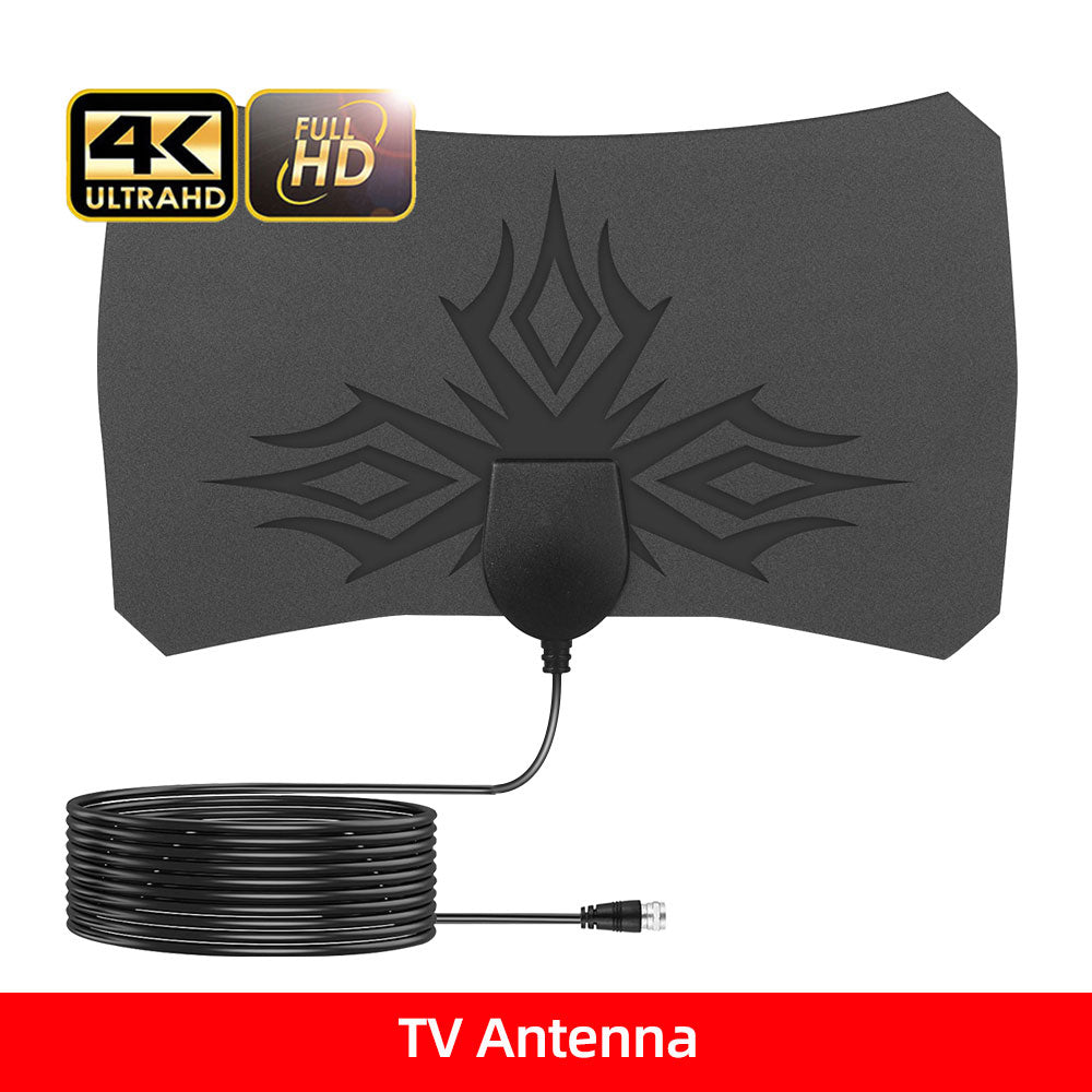 Kebidumei TV Antenna  4K 8K 25DB High Gain HD TV DTV Box Digital  EU Plug 3000 Miles Booster Active Indoor Aerial Flat Design