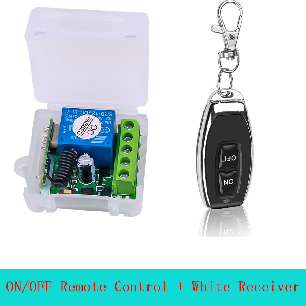 Hot DC12V 10A Relay 1 CH Wireless RF Remote Control Switch Transmitter with Receiver Module 433mhz LED Remote Control