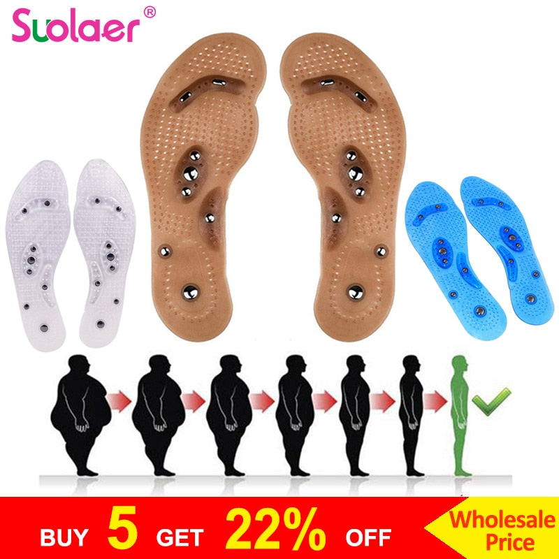 Body Detox Slimming Magnetic Foot Acupuncture Point Therapy Insole Cushion Massager Brioche Comfort Massage Shoe Pads Therapy