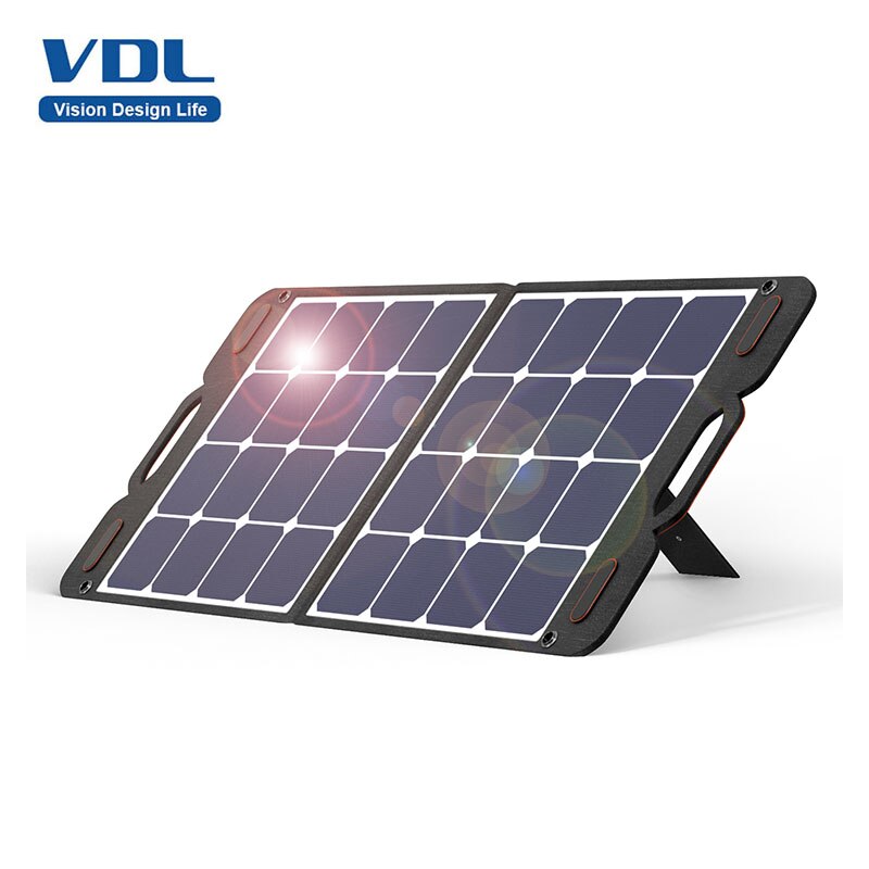 VDL لوحة طاقة شمسية قابلة للطي 100 واط لوحة شمسية أحادية البلورية 16-20 فولت MC-4/XT60 الإخراج ، في الهواء الطلق لسيارة مخيمات لوحة طاقة شمسية